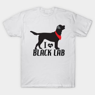 Black Labs Labrador Retriever Dogs Pattern in Blue T-Shirt